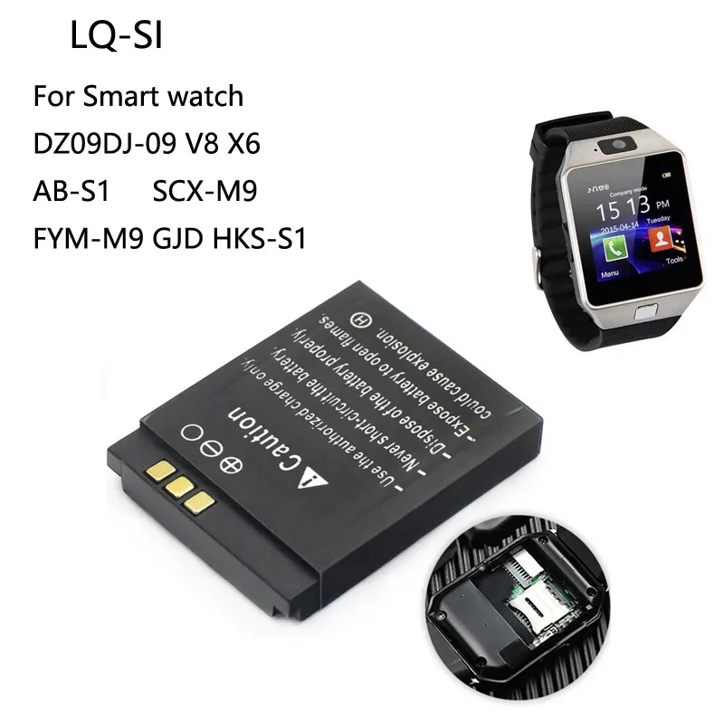 Watch V8 - 1-100 SZT. LQS1 3.7V 380mAh Bateria